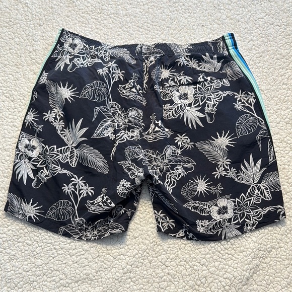 Scotch & Soda Navy and White Swim Trunks with Tropical Flair - Picture 6 of 6
